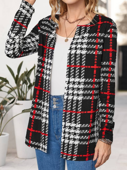 Alina | Women's Stylish Plaid Jacket | Long