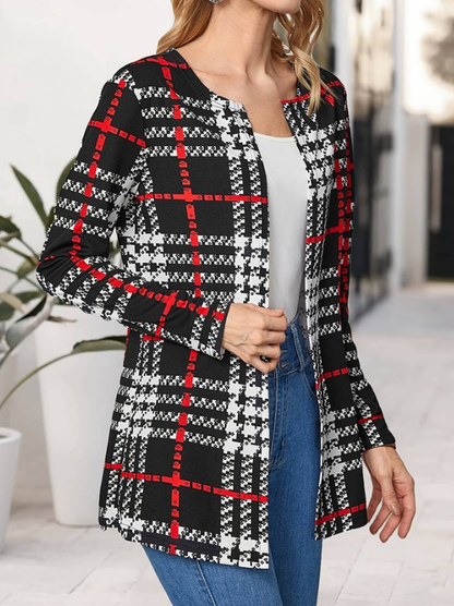 Alina | Women's Stylish Plaid Jacket | Long