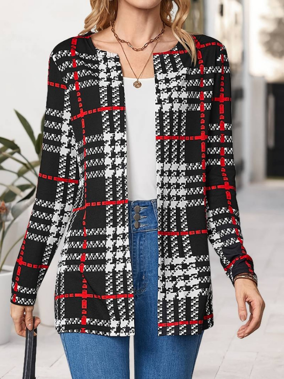 Alina | Women's Stylish Plaid Jacket | Long