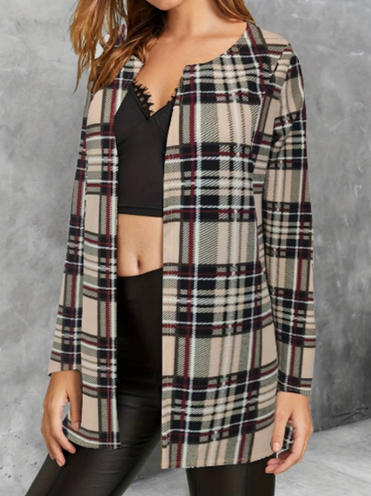 Alina | Women's Stylish Plaid Jacket | Long