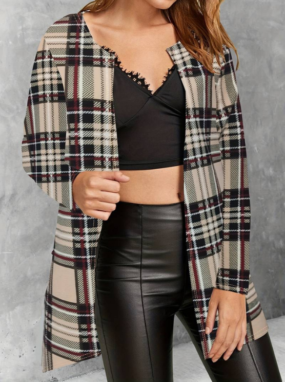 Alina | Women's Stylish Plaid Jacket | Long