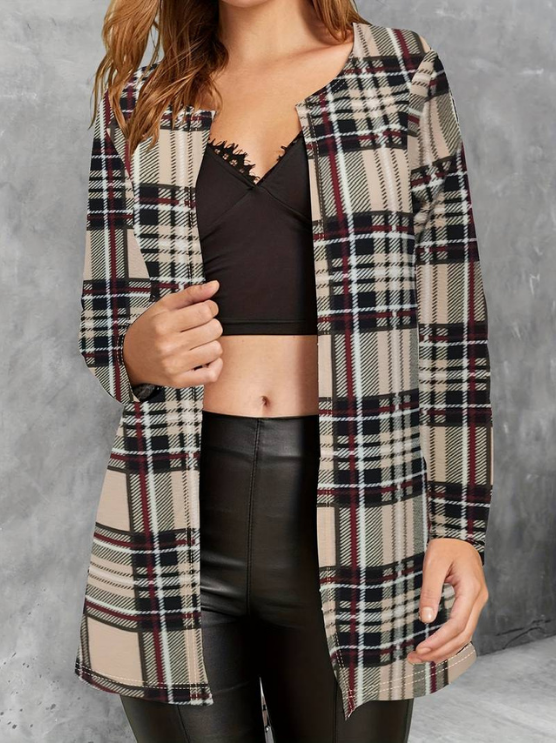 Alina | Women's Stylish Plaid Jacket | Long