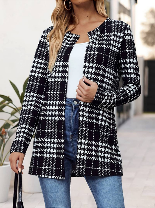 Alina | Women's Stylish Plaid Jacket | Long