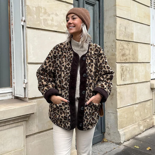 Tina | Women's Warm Jacket | Leopard Print