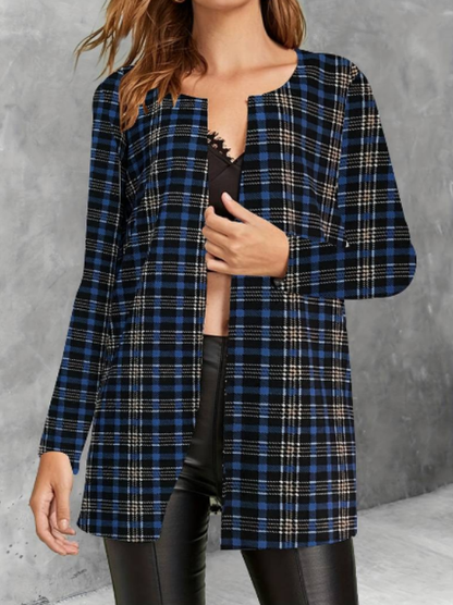 Alina | Women's Stylish Plaid Jacket | Long