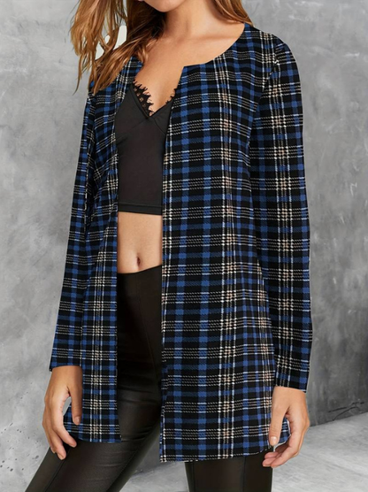 Alina | Women's Stylish Plaid Jacket | Long