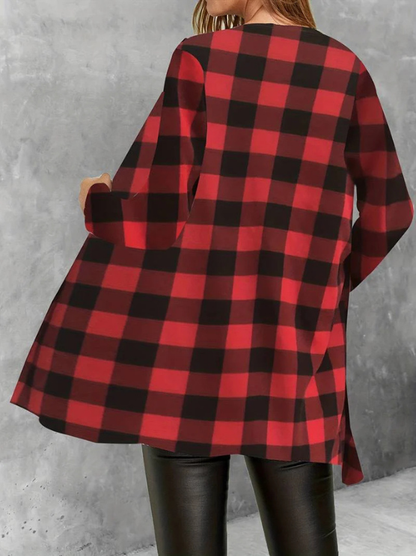 Alina | Women's Stylish Plaid Jacket | Long