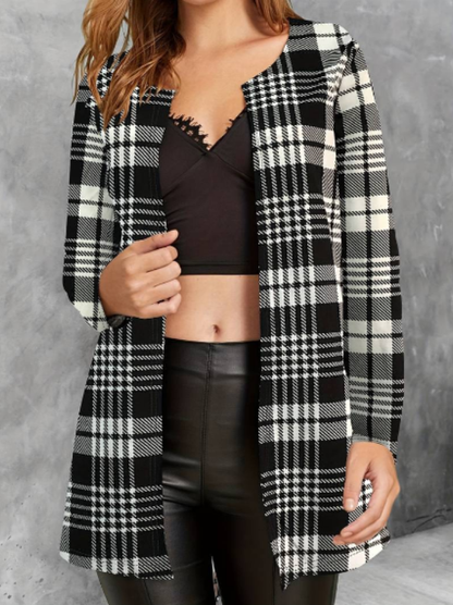 Alina | Women's Stylish Plaid Jacket | Long