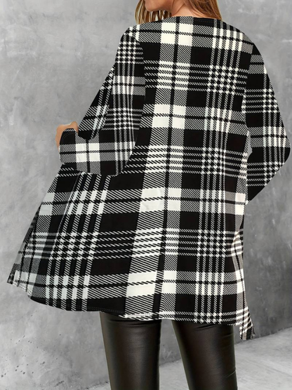 Alina | Women's Stylish Plaid Jacket | Long