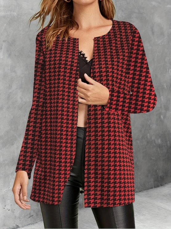 Alina | Women's Stylish Plaid Jacket | Long