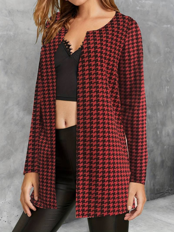 Alina | Women's Stylish Plaid Jacket | Long