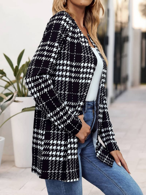 Alina | Women's Stylish Plaid Jacket | Long