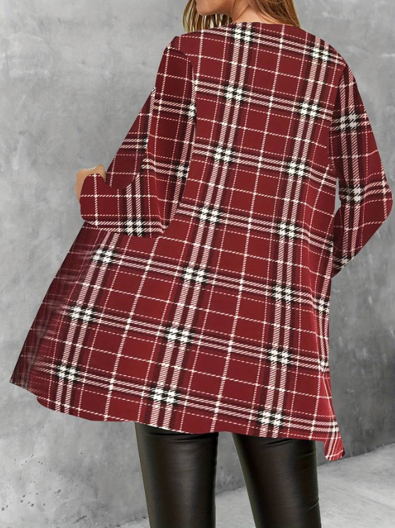 Alina | Women's Stylish Plaid Jacket | Long