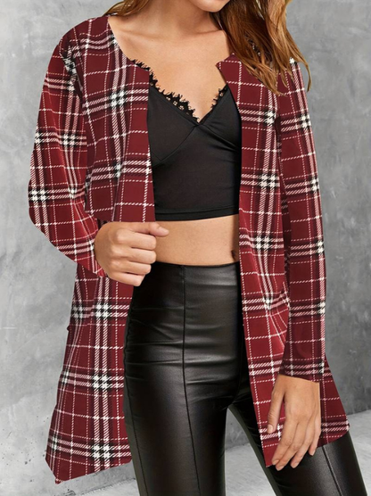 Alina | Women's Stylish Plaid Jacket | Long