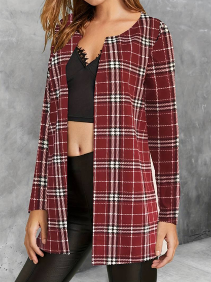 Alina | Women's Stylish Plaid Jacket | Long