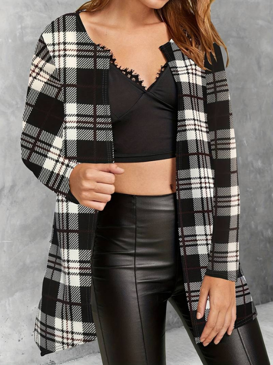 Alina | Women's Stylish Plaid Jacket | Long