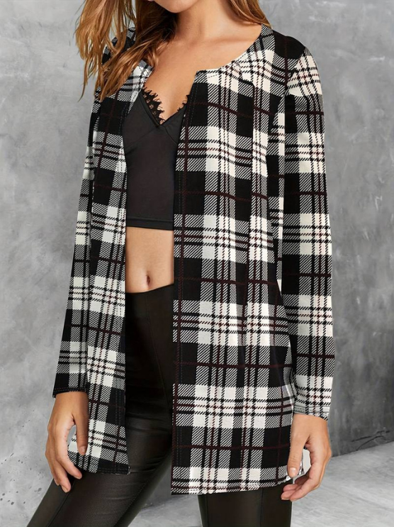 Alina | Women's Stylish Plaid Jacket | Long