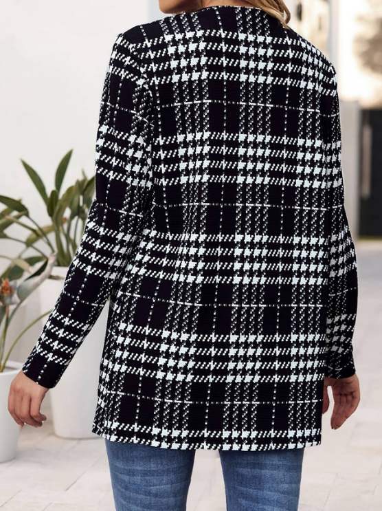 Alina | Women's Stylish Plaid Jacket | Long