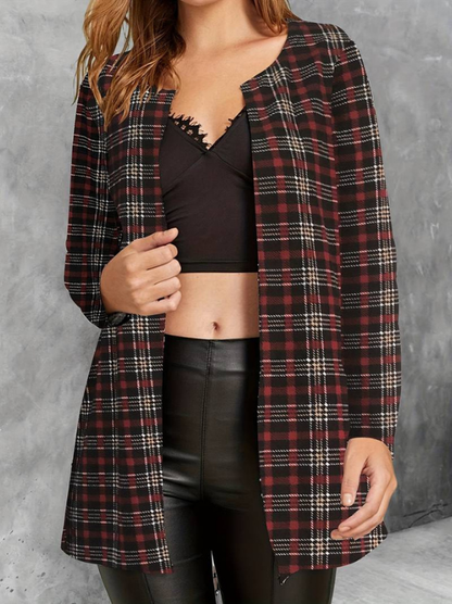 Alina | Women's Stylish Plaid Jacket | Long