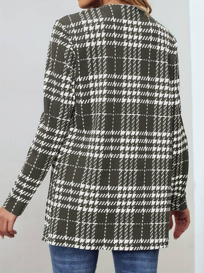 Alina | Women's Stylish Plaid Jacket | Long