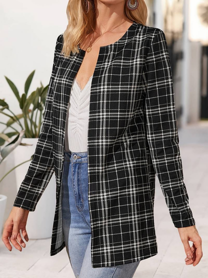 Alina | Women's Stylish Plaid Jacket | Long