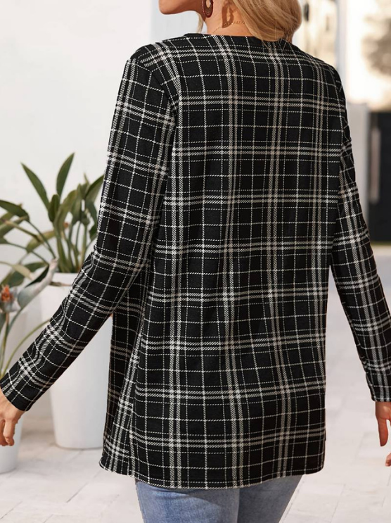 Alina | Women's Stylish Plaid Jacket | Long